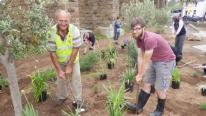Nigel Powell Chairman of Hayle in Bloom with Prince's TRust volunteer Ben