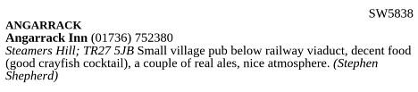 Angarrack Inn entry in The Good Pub Guide 2013